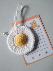 Sunny○Side○Up○Egg○Crochet○Keychain
