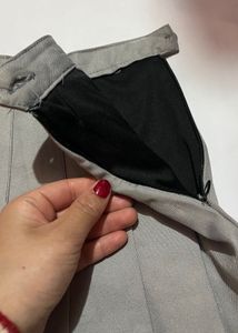 Grey Pleated Skirt