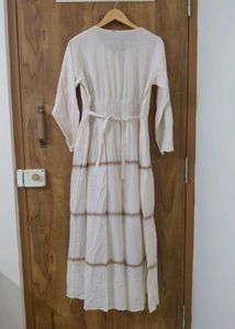 White Boho Embroidered Dress