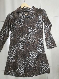 Tiger Print Brown Dress