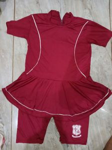 Red Swimsuit swimdress swiming kit Lycra