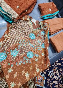 🤎Pakistani Anarkali Demi Stitched Dress