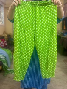 Angarakha Pure Cotton Green Printed Kurta Set