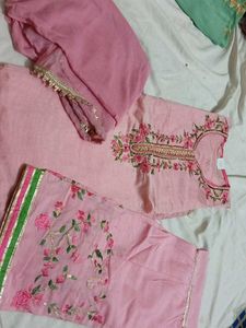 Pink Embroidered Kurta Set