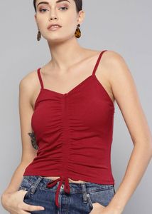 Drawstring Spaghetti Top