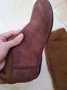 Mid Calf Suedette Boots
