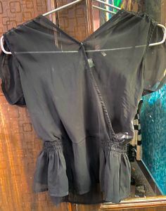 Black Wrap Blouse