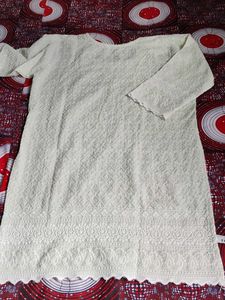 Chikankari Light Green Kurti