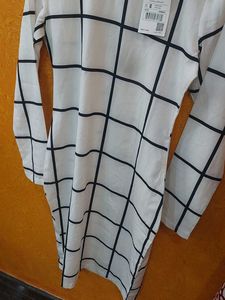 Grid Print Bodycon Dress