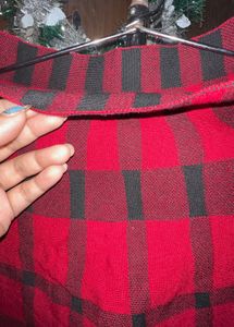 Classic check winter skirt- red