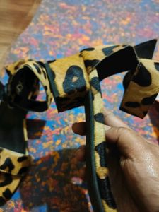 Animal Print Heeled Sandals