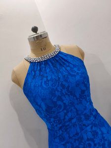 Elegant Blue Lace Gown