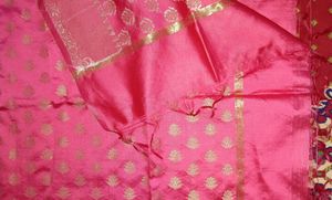 Exquisite Pink Banarasi Silk Dupatta