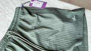 Olive Striped Shorts