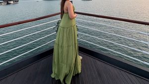 Green Halter Maxi Dress