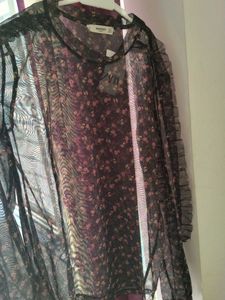 net Top Floral Print