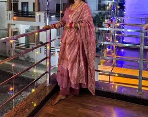 Elegant Mauve Anarkali Kurta Set