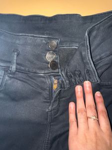 28 Waist Knee Ribbed Jeans For Women