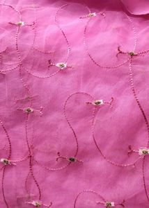 Pink Embroidered Fabric