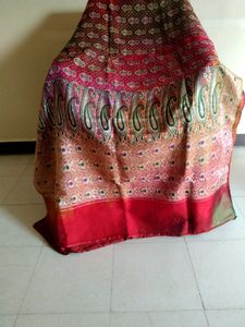 Red &amp; Gold Paisley Sari