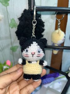 Crochet Handmade Amigurumi Kitty Cat Keychain