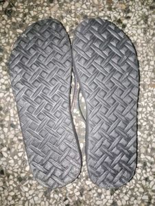 Black Slippers With Stone Work