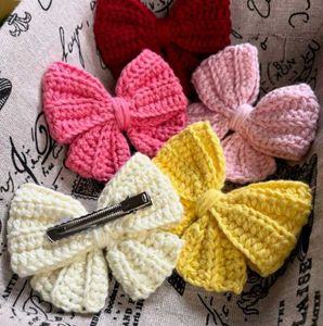 Handmade Crochet Hair Bow Clips