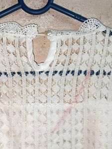 Stylish Ladies Lace Blouse Layered White