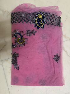 Pink Embellished saree
