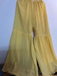Yellow Embroidered Sharara Set