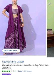 Vishudh Top Skirt Ethnic Jacket Set