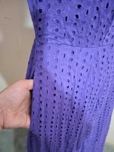 Cut Out Purple Dress With Pockets On Both Sides