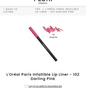 L&#39;Oreal Paris Infallible Lip Liner - 102 Darling P