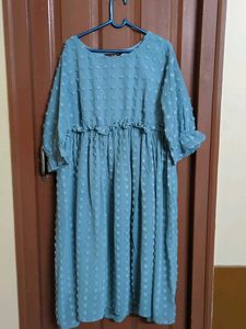 Blue Polka Dot Ruffle Dress