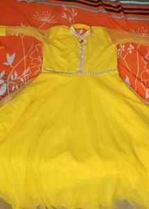 Yellow Net Gwan Curidar Duppata Sets