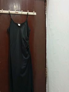 SSS BLACK SLIT CUT BODYCON MAXI DRESS