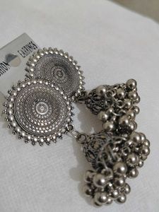 Silver Jhumka Earrings