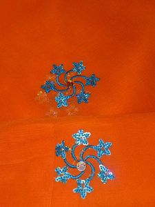 Orange Embroidered sarree
