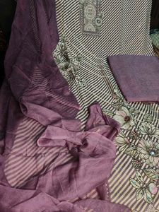 Beautiful Embroidered Crepe Dasheen Suit