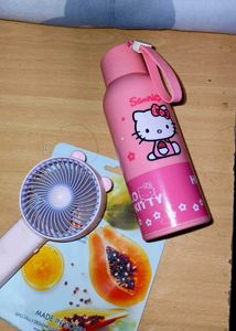 Combo Face Mask Bottle Mini Fan