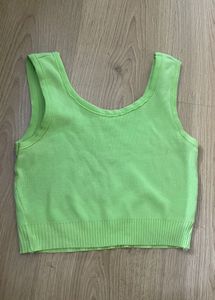 Lime Green Heart Print Tank Top