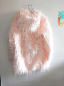 Pink Fur Coat with Cap