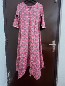 Pink Printed Kurta with Palazzos