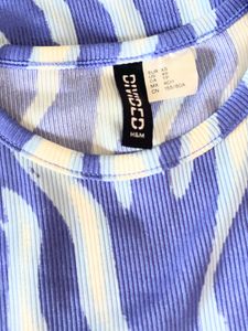 Blue Zebra Print Long Sleeve Dress