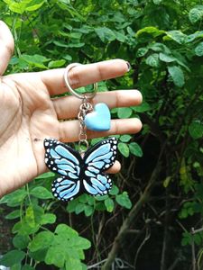 Butterfly &amp; Heart Keychain