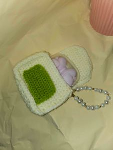 Crochet Square Mini Earbuds Pouch