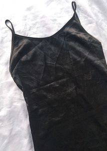 Brand New (Newme) Black Satin Maxi Dress