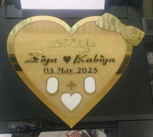 Heart Nikah Nama Thumb Board Customized