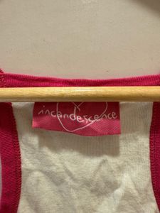 Cute White &amp; Pink Imported Tank Top