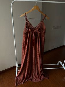 NEW LOOK  Cotton Crochet Maxi Dress in Rust Orange